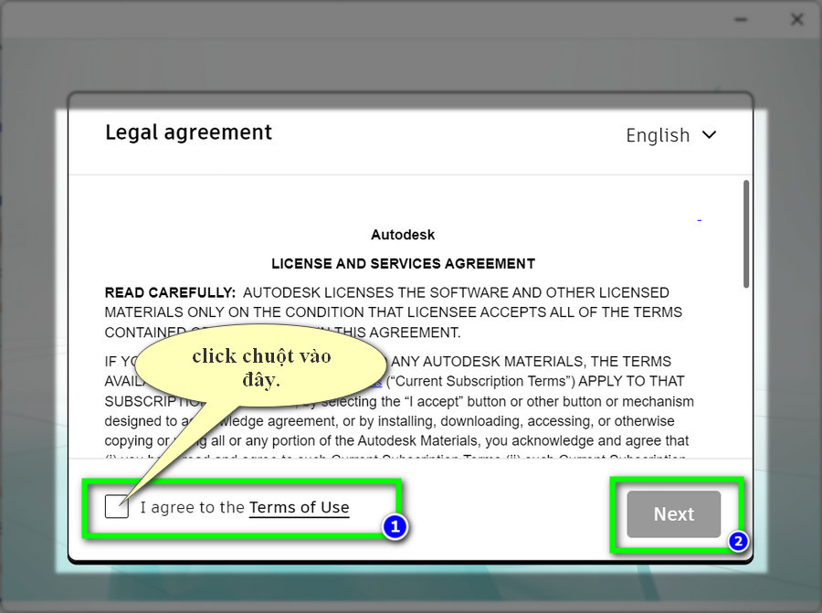 Tick I agree rồi chọn Next