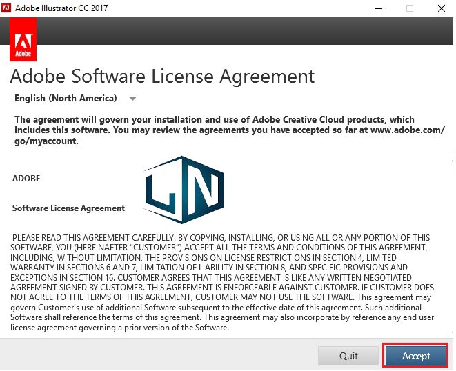 Chọn Accept để hoàn thành quá trình cài đặt Chọn Accept để hoàn thành quá trình cài đặt